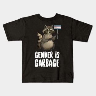 Gender Is Garbage Raccoon Kids T-Shirt